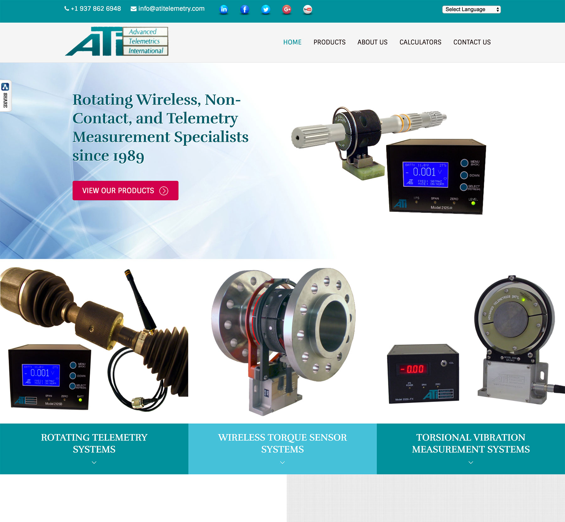 ATI Telemetry Homepage After