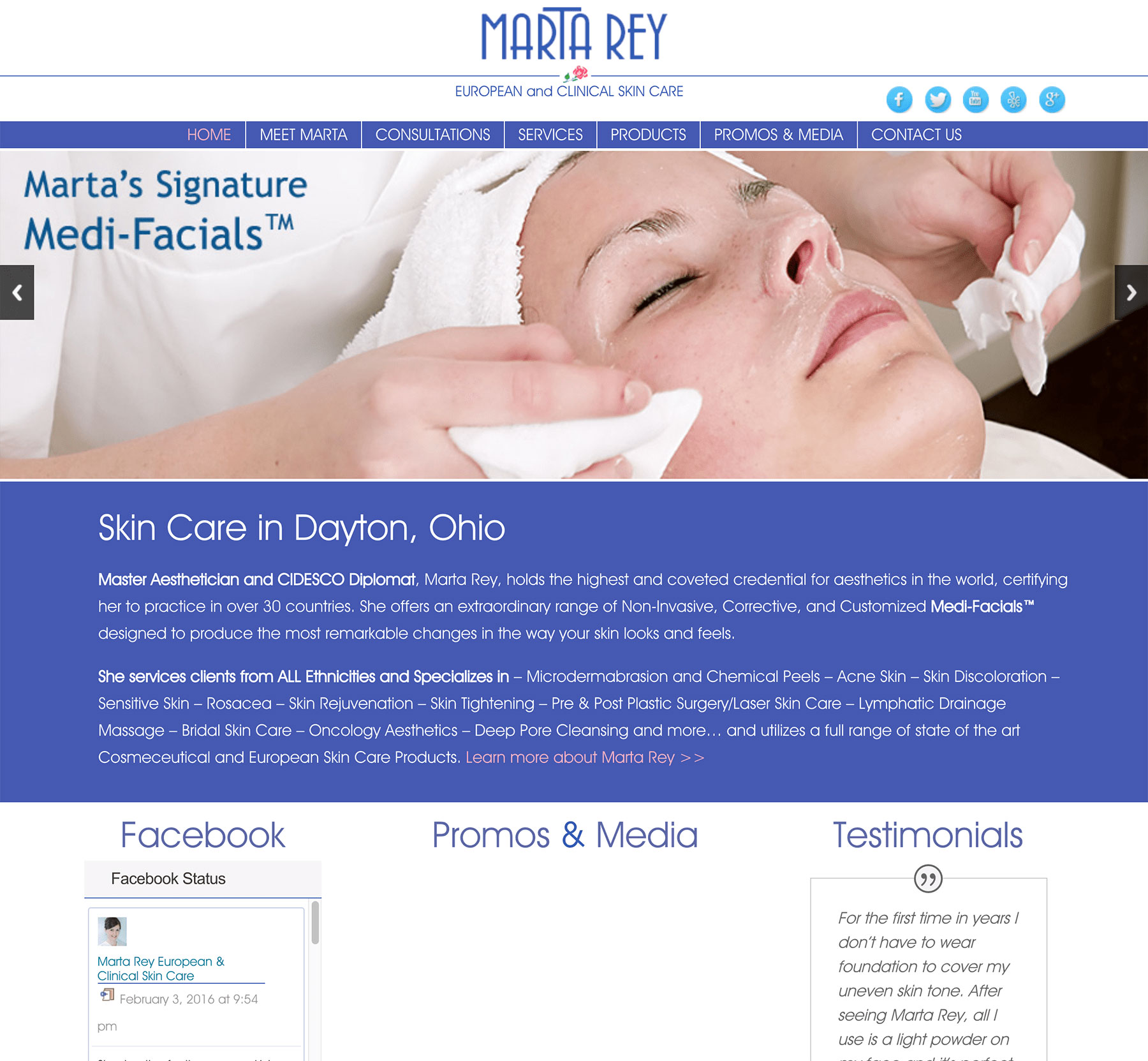 Marta Rey Homepage - Before
