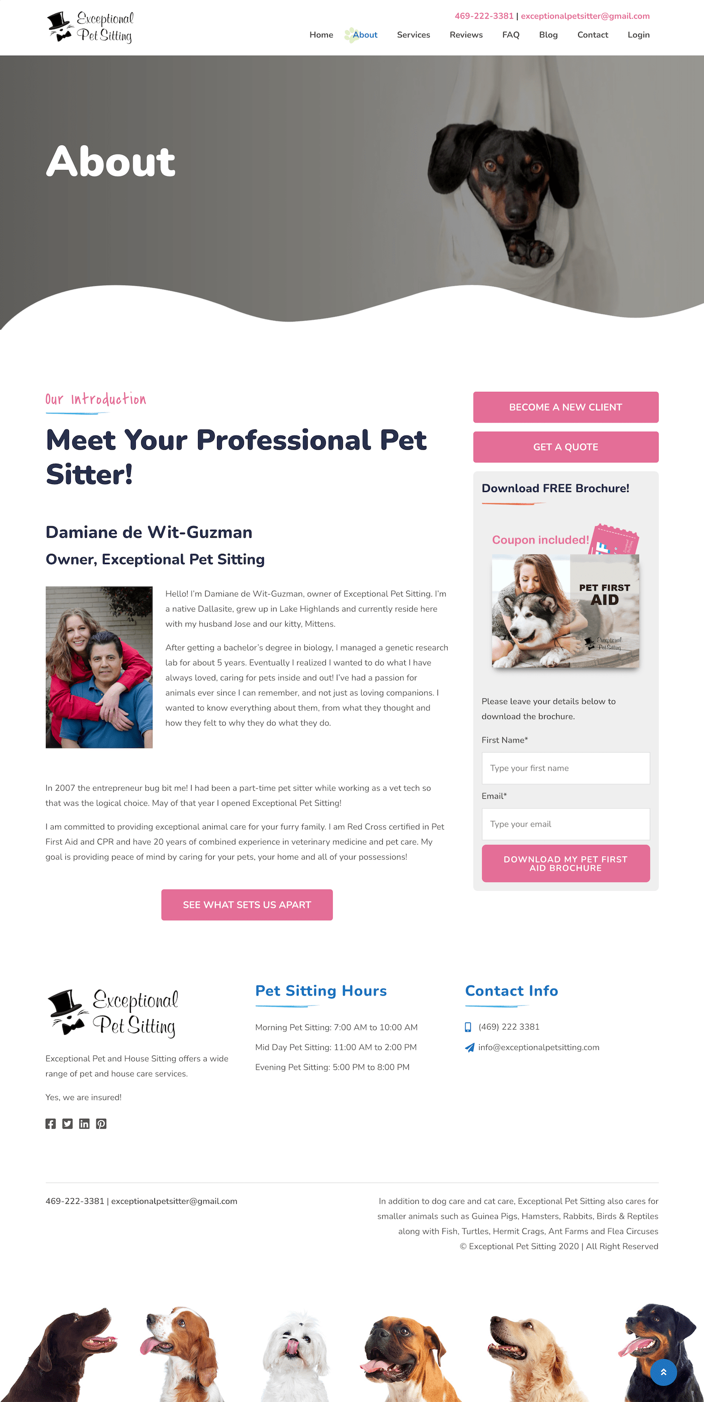 Exceptional Pet Sitting About page