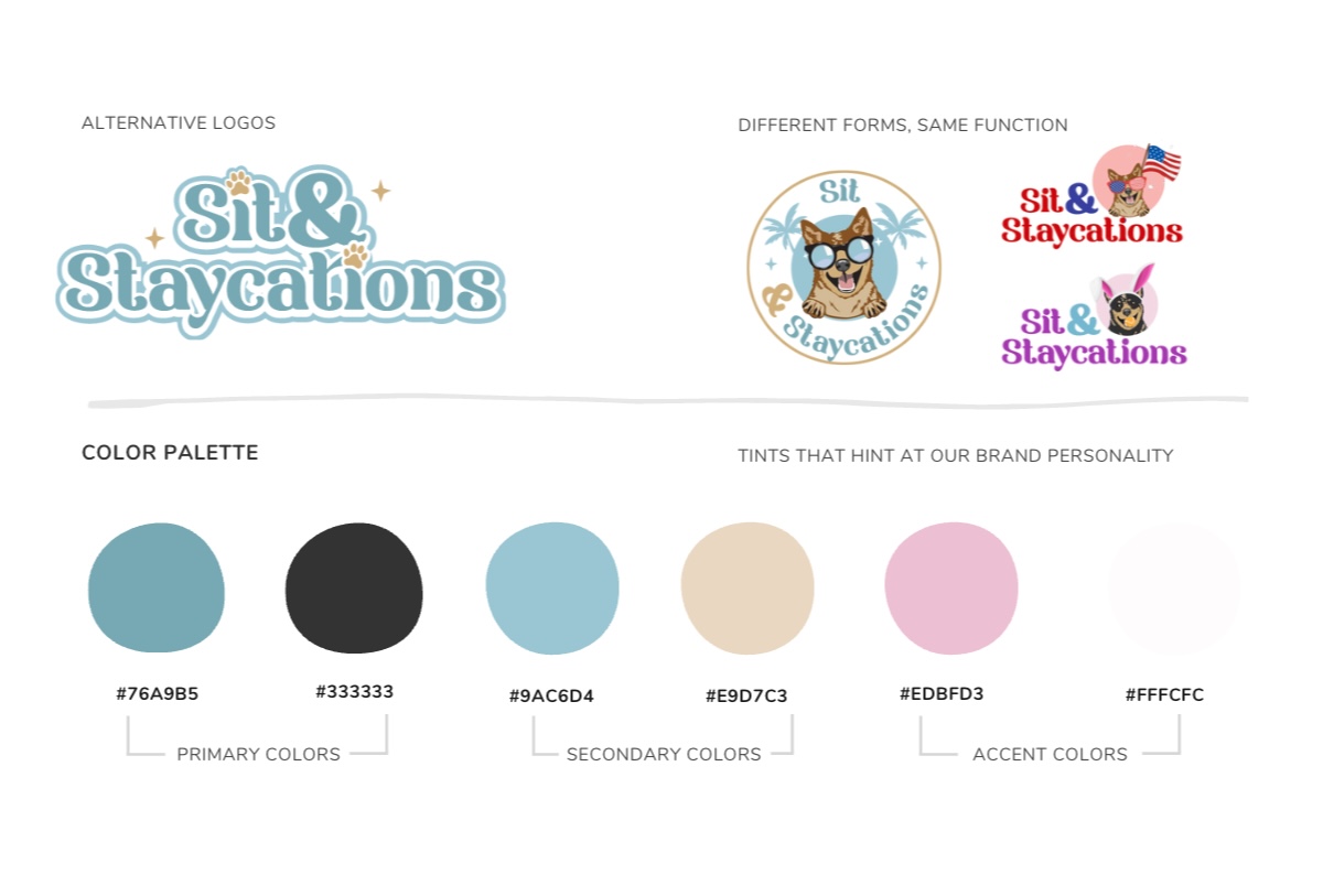 Sit & Staycations Brand Board