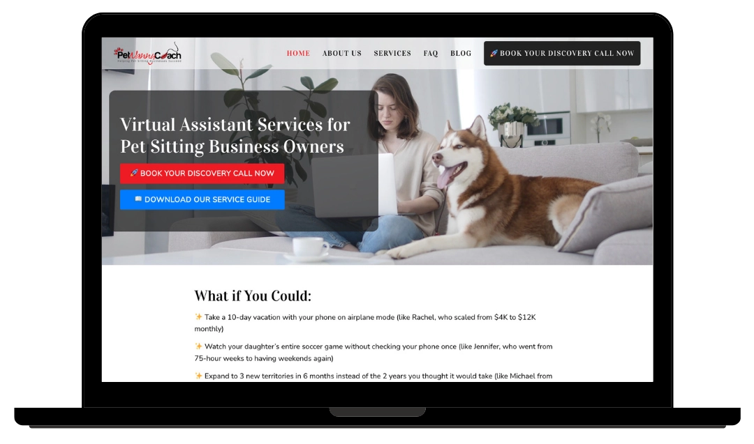 Pet Sitter VA website