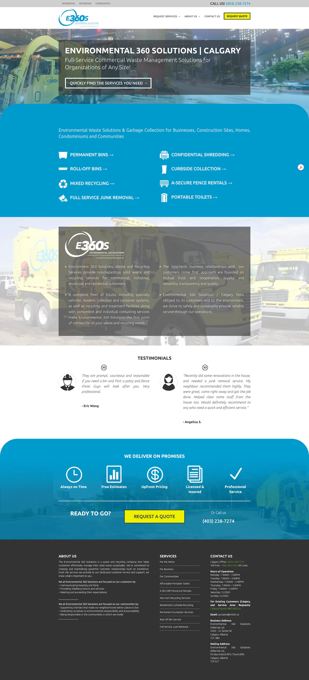 e360sCalgary Homepage Redesign